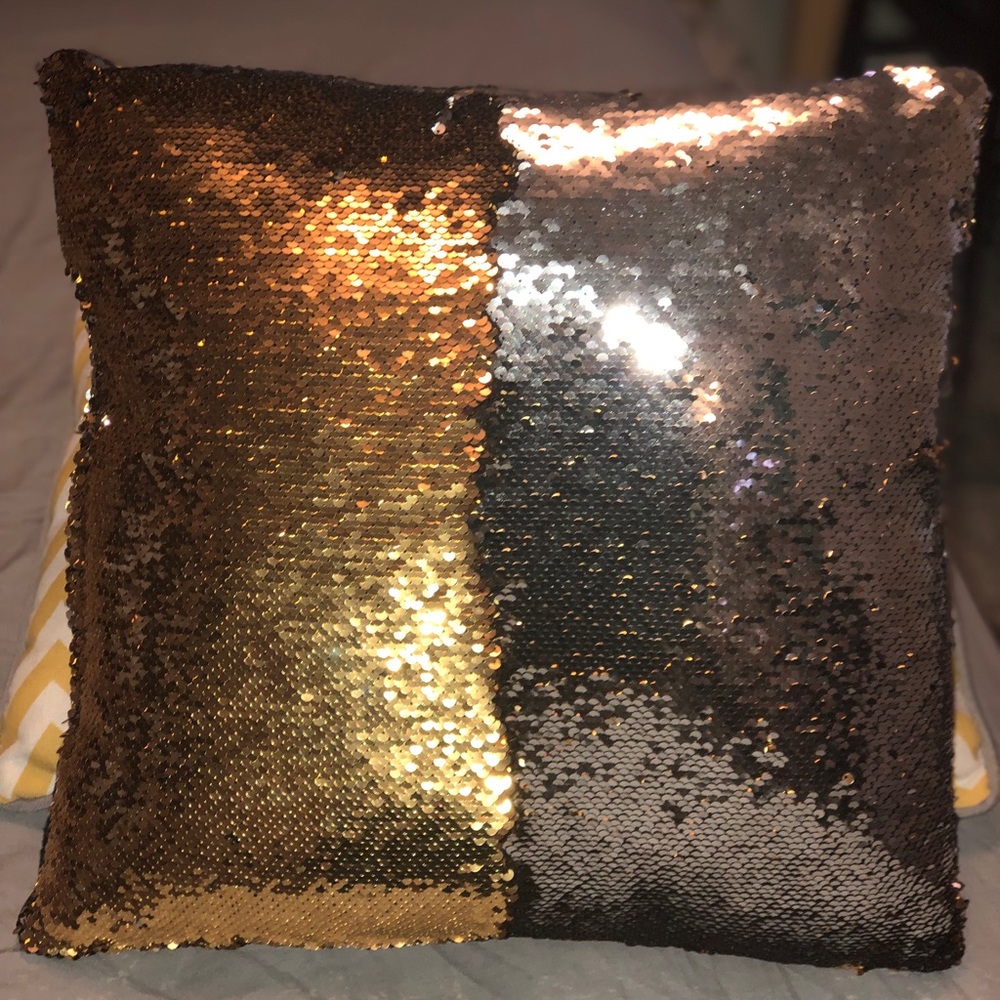 Silver and Gold Sequin Pillow